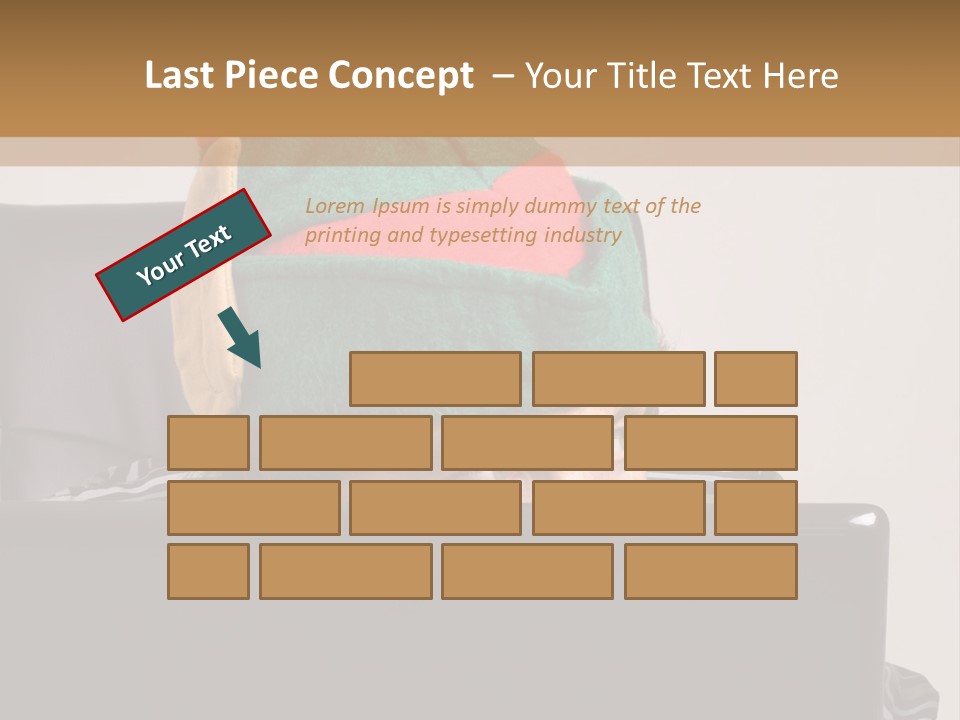 A Man Wearing A Elf Hat Sitting In Front Of A Laptop PowerPoint Template