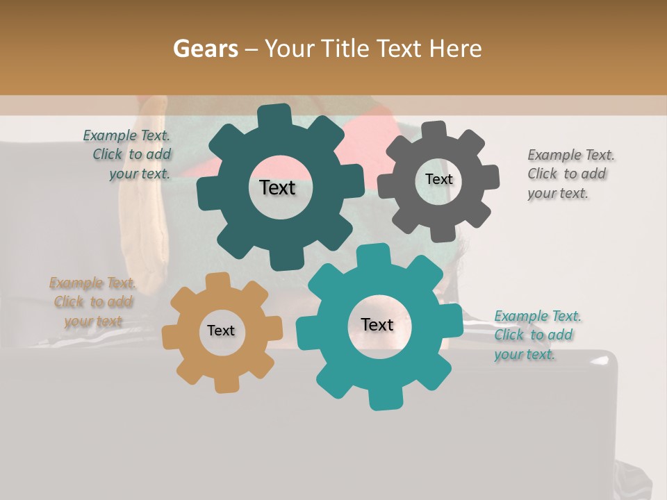 A Man Wearing A Elf Hat Sitting In Front Of A Laptop PowerPoint Template