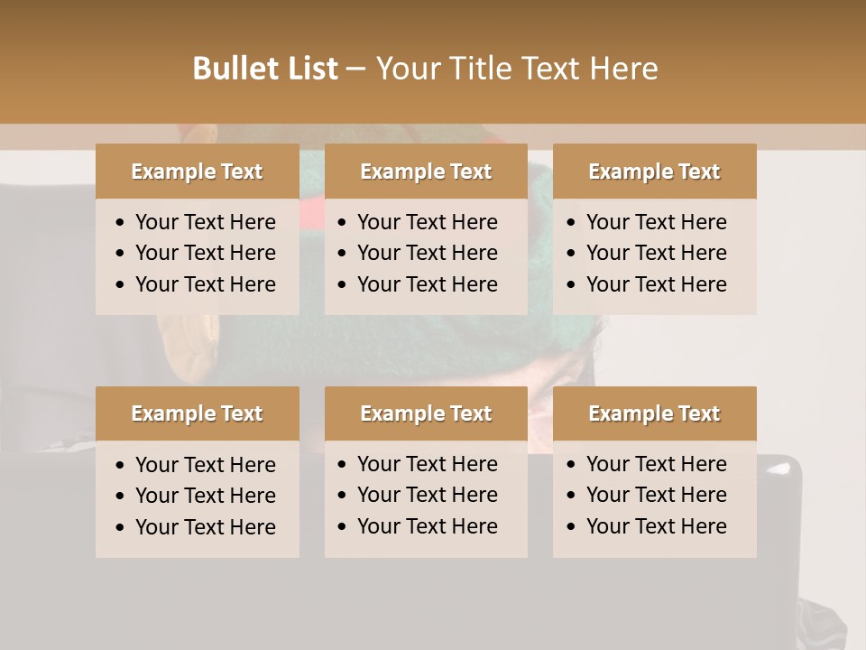 A Man Wearing A Elf Hat Sitting In Front Of A Laptop PowerPoint Template