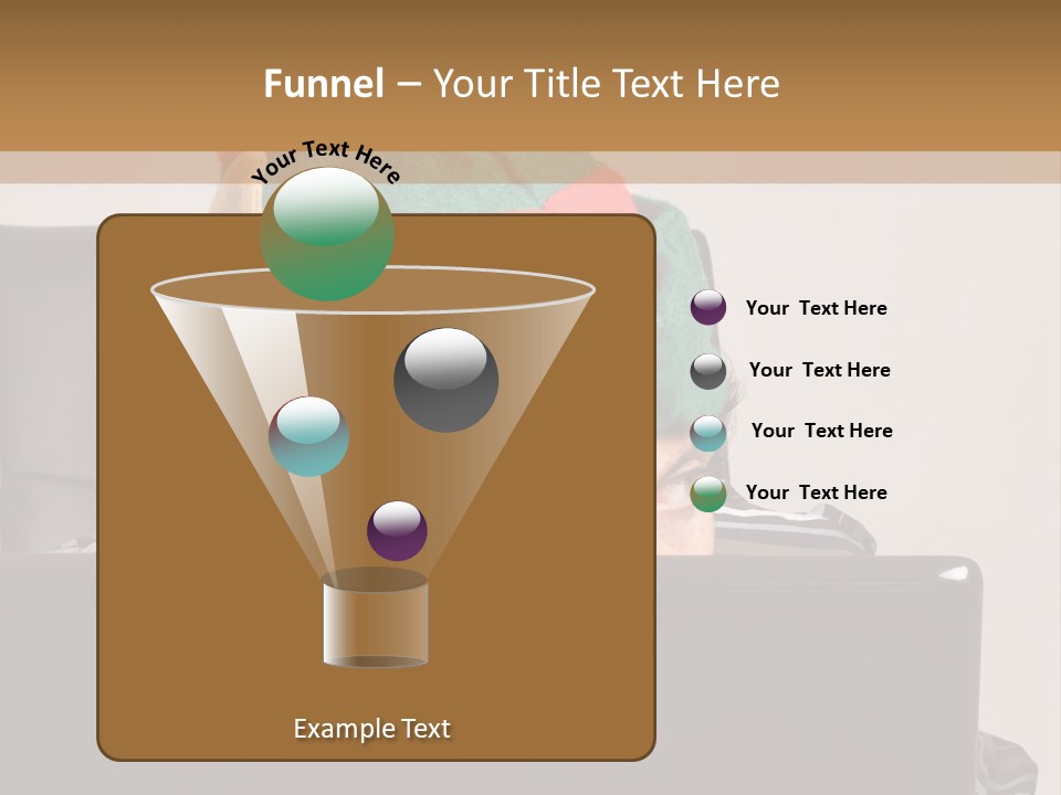 A Man Wearing A Elf Hat Sitting In Front Of A Laptop PowerPoint Template