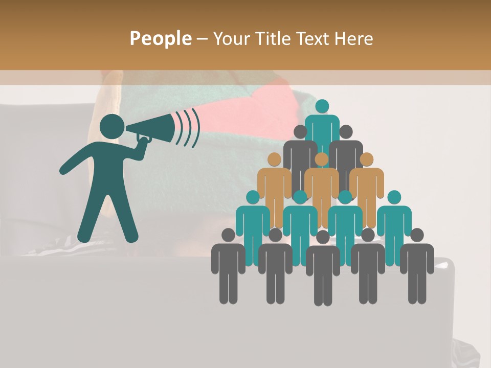 A Man Wearing A Elf Hat Sitting In Front Of A Laptop PowerPoint Template