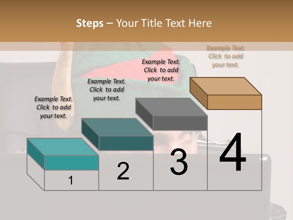 A Man Wearing A Elf Hat Sitting In Front Of A Laptop PowerPoint Template