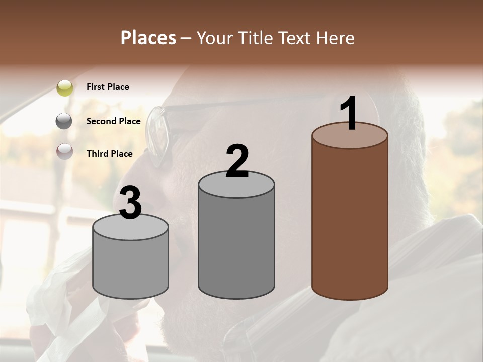 A Man In A Car Eating A Hot Dog PowerPoint Template