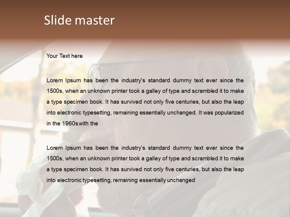 A Man In A Car Eating A Hot Dog PowerPoint Template