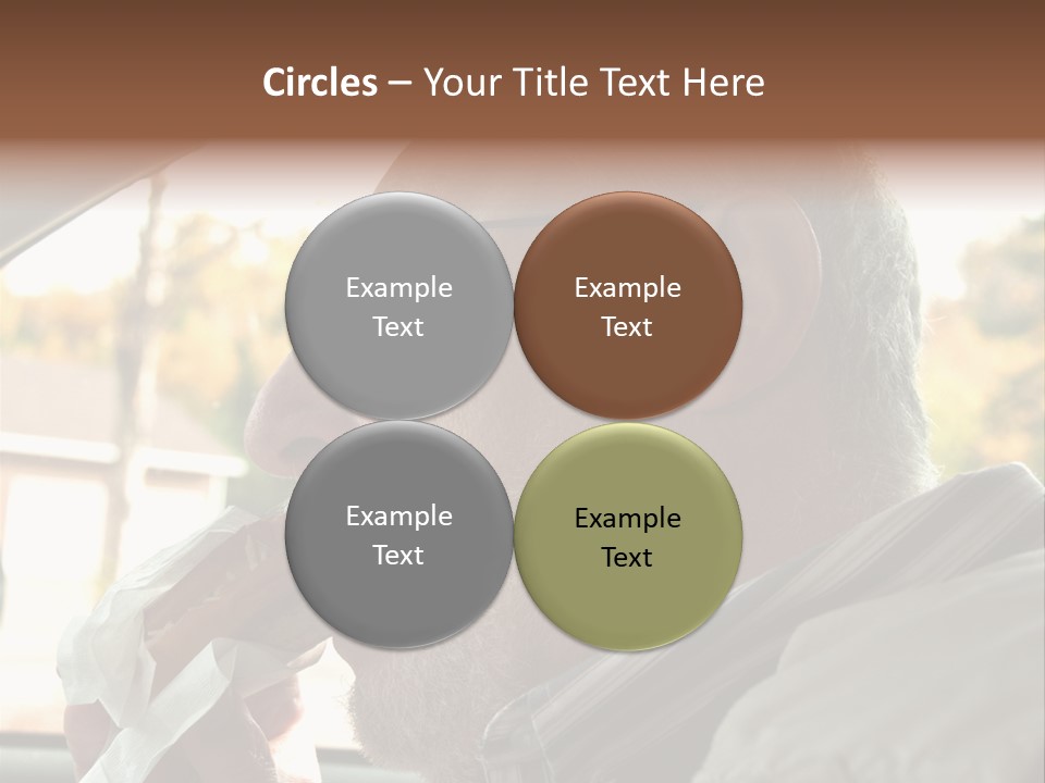 A Man In A Car Eating A Hot Dog PowerPoint Template