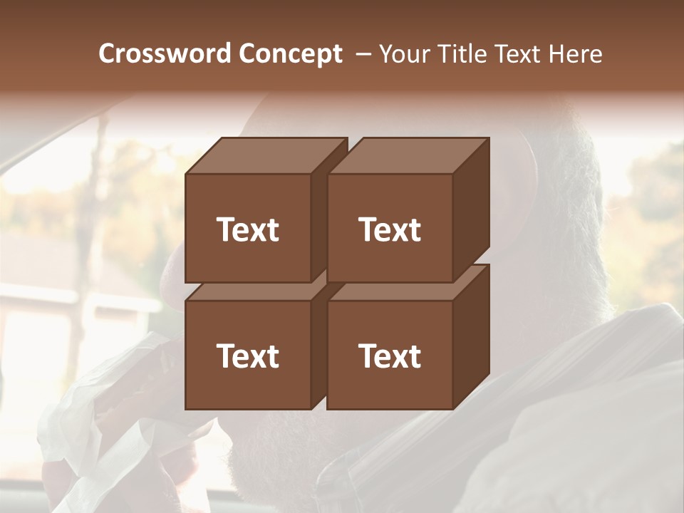 A Man In A Car Eating A Hot Dog PowerPoint Template