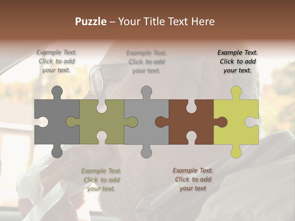 A Man In A Car Eating A Hot Dog PowerPoint Template