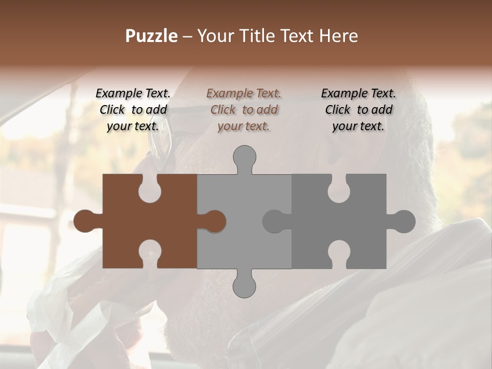 A Man In A Car Eating A Hot Dog PowerPoint Template