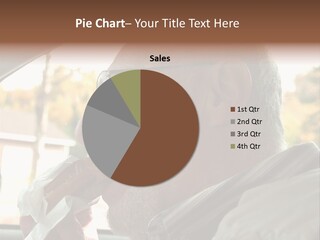 A Man In A Car Eating A Hot Dog PowerPoint Template