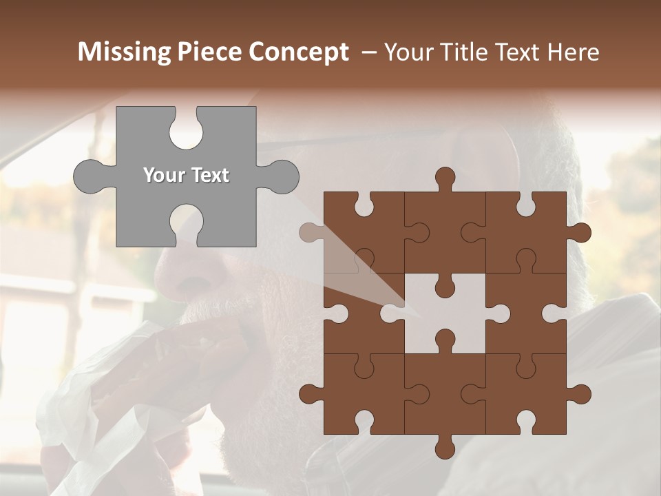 A Man In A Car Eating A Hot Dog PowerPoint Template