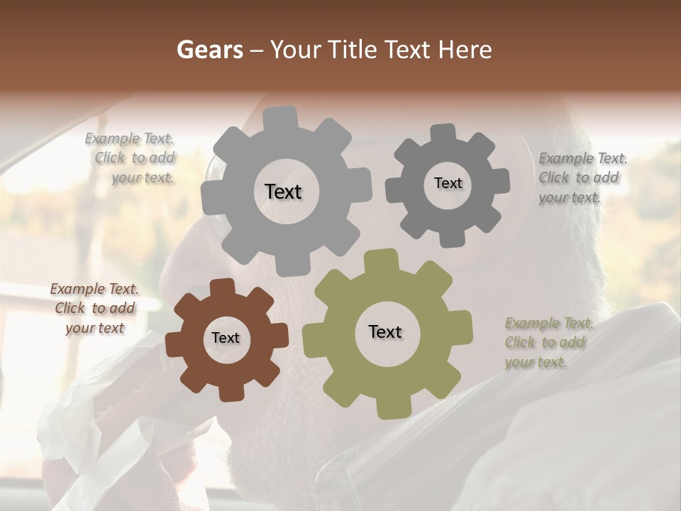 A Man In A Car Eating A Hot Dog PowerPoint Template