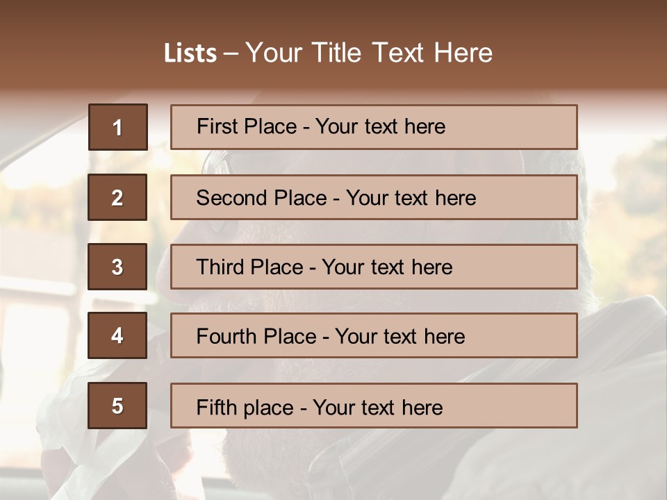 A Man In A Car Eating A Hot Dog PowerPoint Template