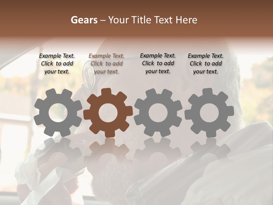 A Man In A Car Eating A Hot Dog PowerPoint Template