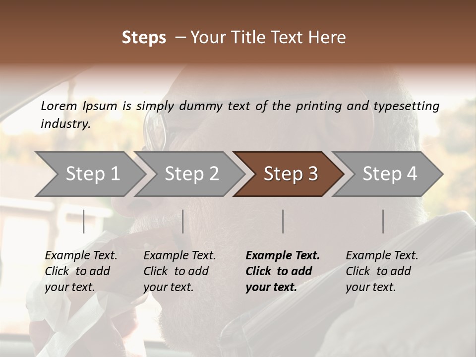 A Man In A Car Eating A Hot Dog PowerPoint Template