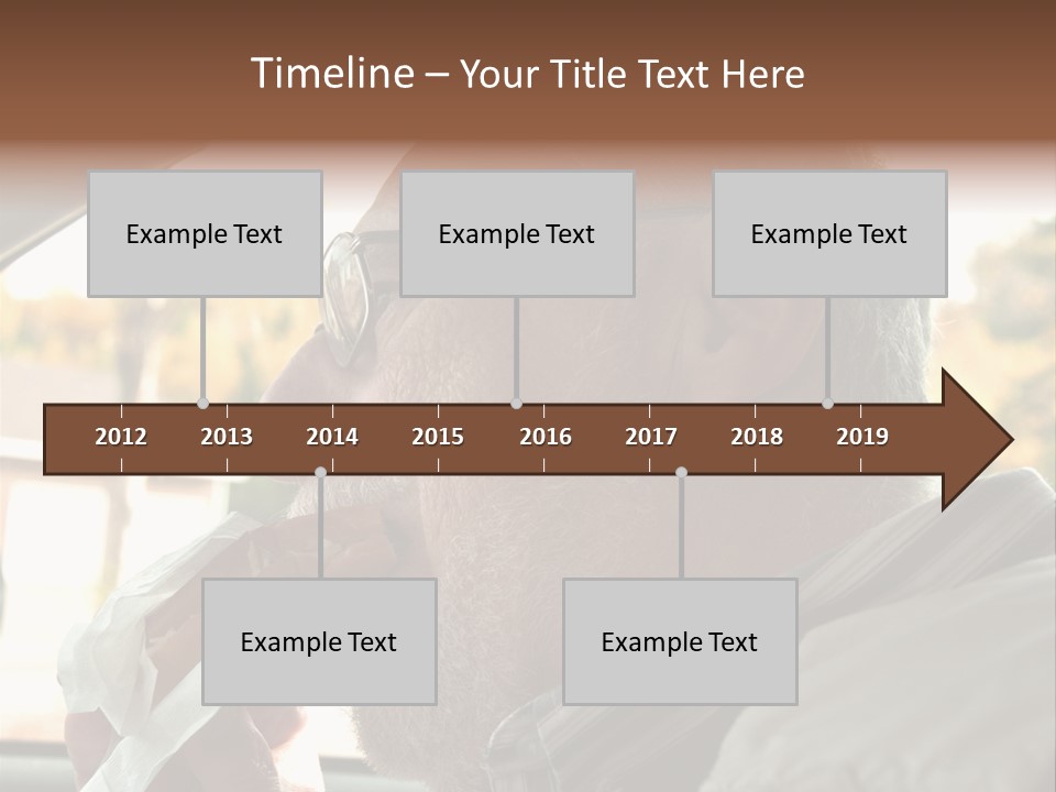 A Man In A Car Eating A Hot Dog PowerPoint Template