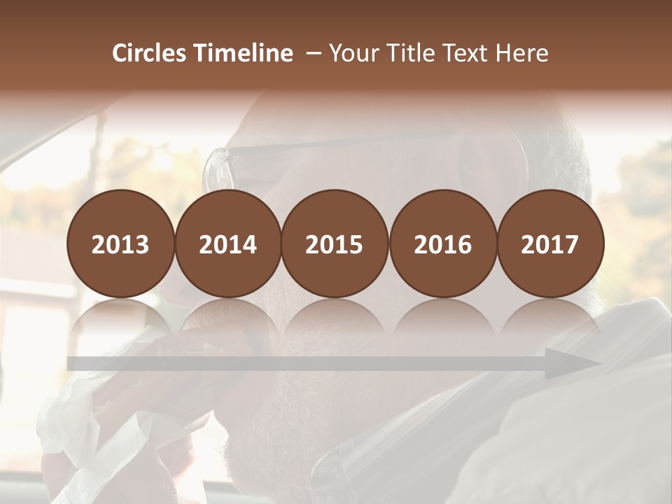 A Man In A Car Eating A Hot Dog PowerPoint Template