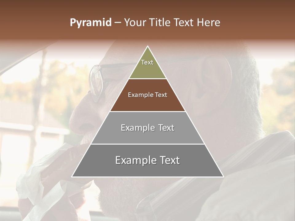 A Man In A Car Eating A Hot Dog PowerPoint Template