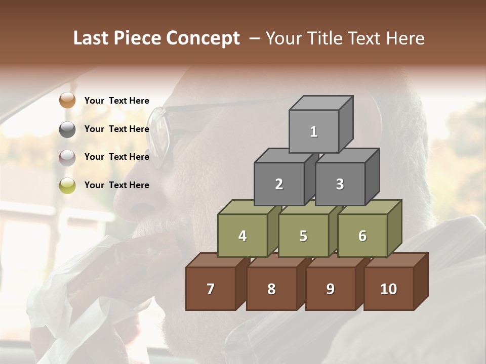 A Man In A Car Eating A Hot Dog PowerPoint Template