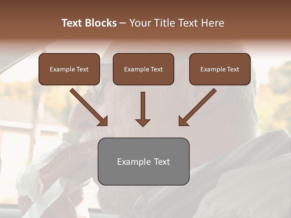 A Man In A Car Eating A Hot Dog PowerPoint Template