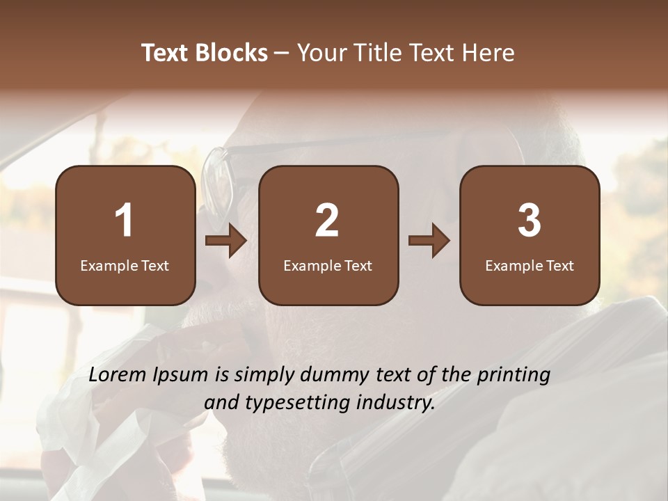 A Man In A Car Eating A Hot Dog PowerPoint Template