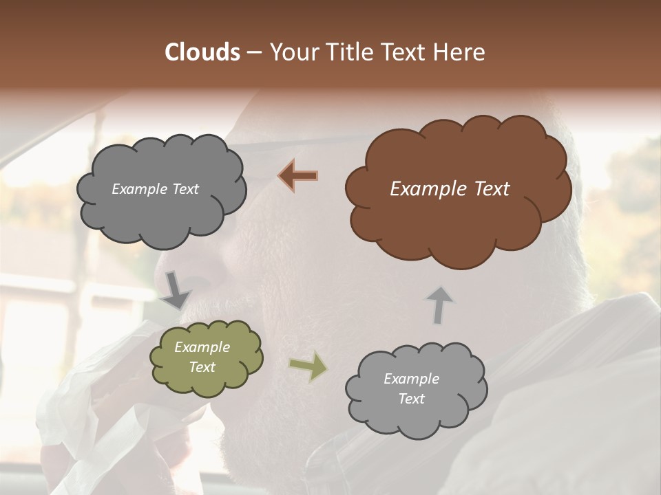 A Man In A Car Eating A Hot Dog PowerPoint Template