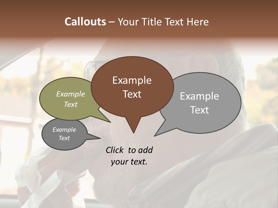 A Man In A Car Eating A Hot Dog PowerPoint Template