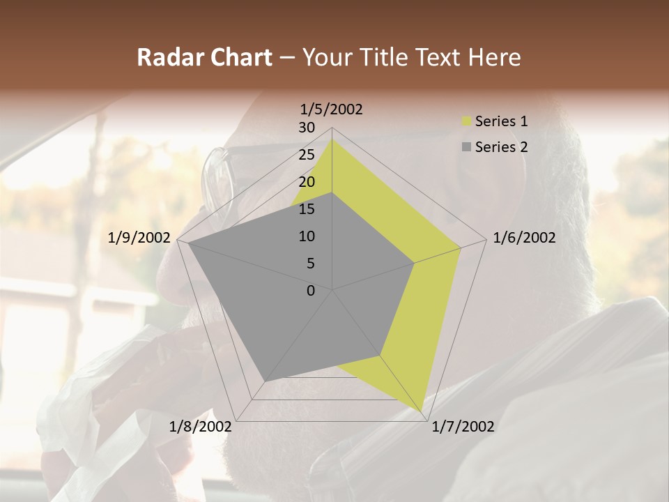 A Man In A Car Eating A Hot Dog PowerPoint Template