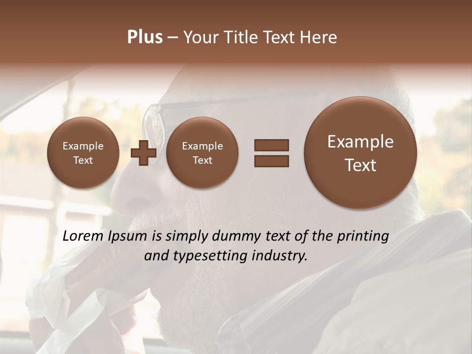 A Man In A Car Eating A Hot Dog PowerPoint Template