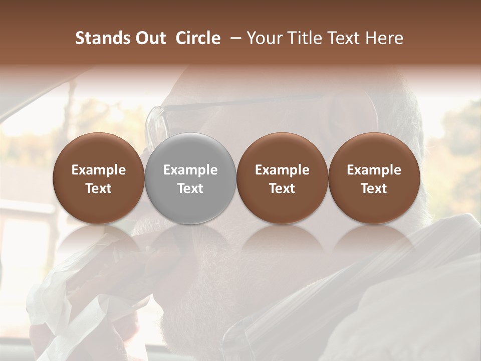 A Man In A Car Eating A Hot Dog PowerPoint Template