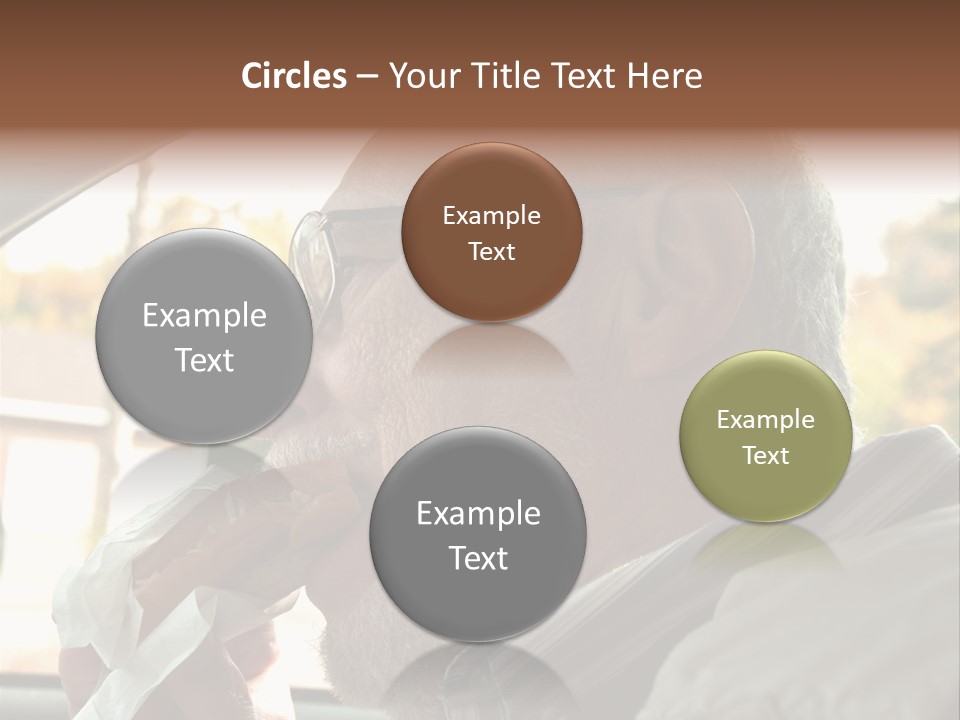 A Man In A Car Eating A Hot Dog PowerPoint Template