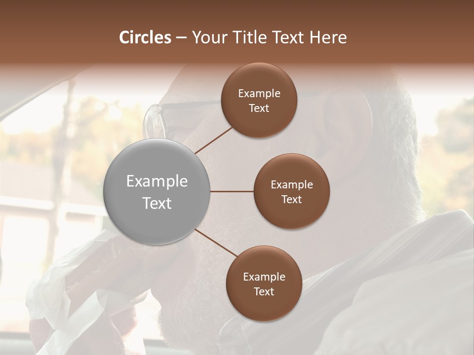 A Man In A Car Eating A Hot Dog PowerPoint Template