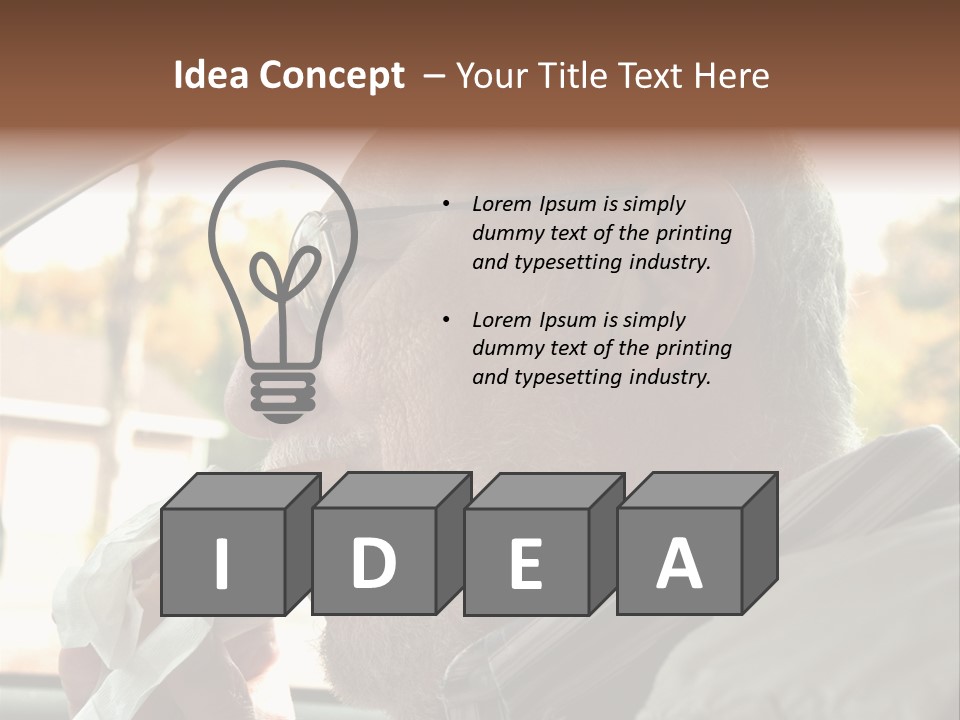 A Man In A Car Eating A Hot Dog PowerPoint Template