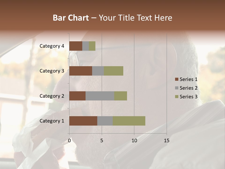 A Man In A Car Eating A Hot Dog PowerPoint Template