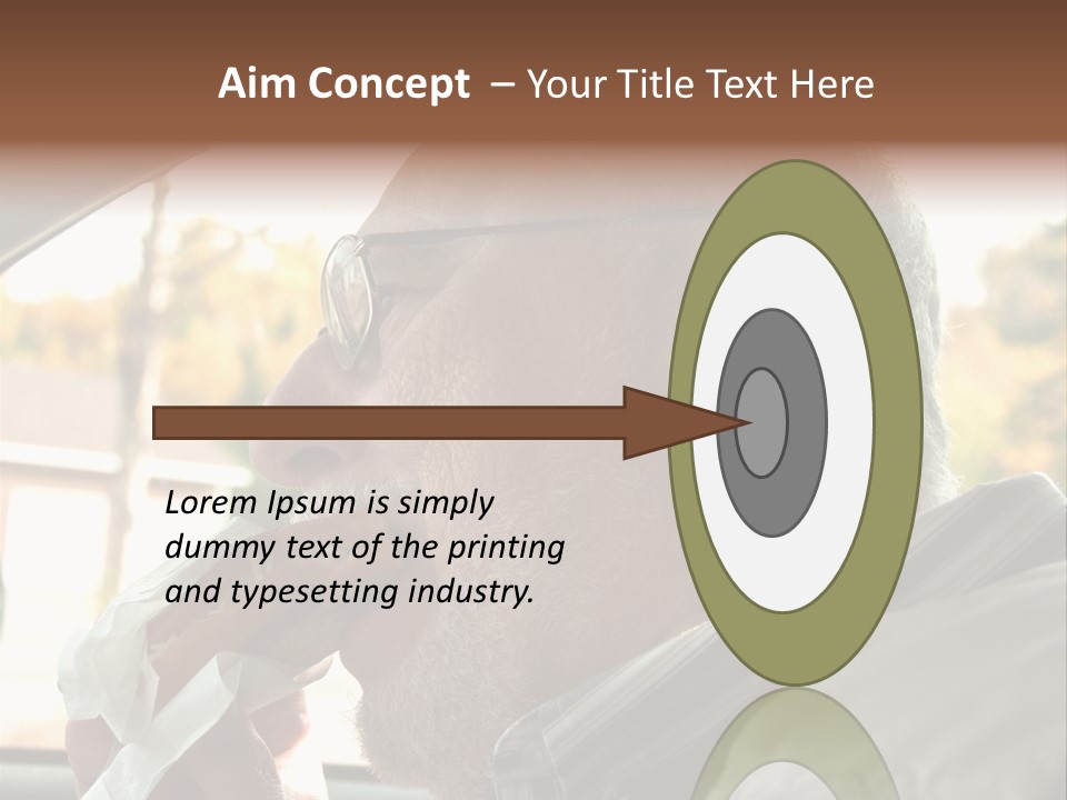 A Man In A Car Eating A Hot Dog PowerPoint Template