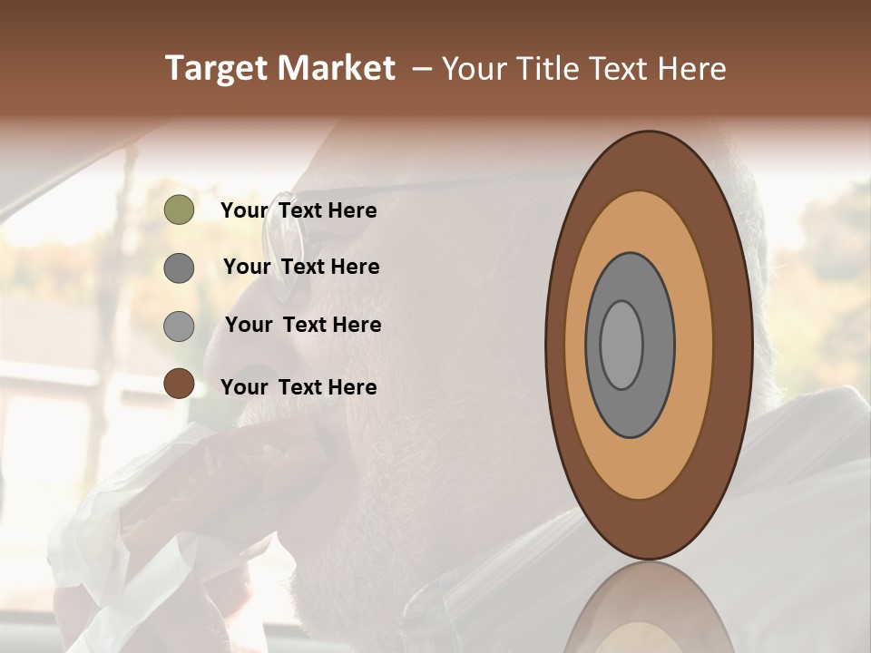 A Man In A Car Eating A Hot Dog PowerPoint Template