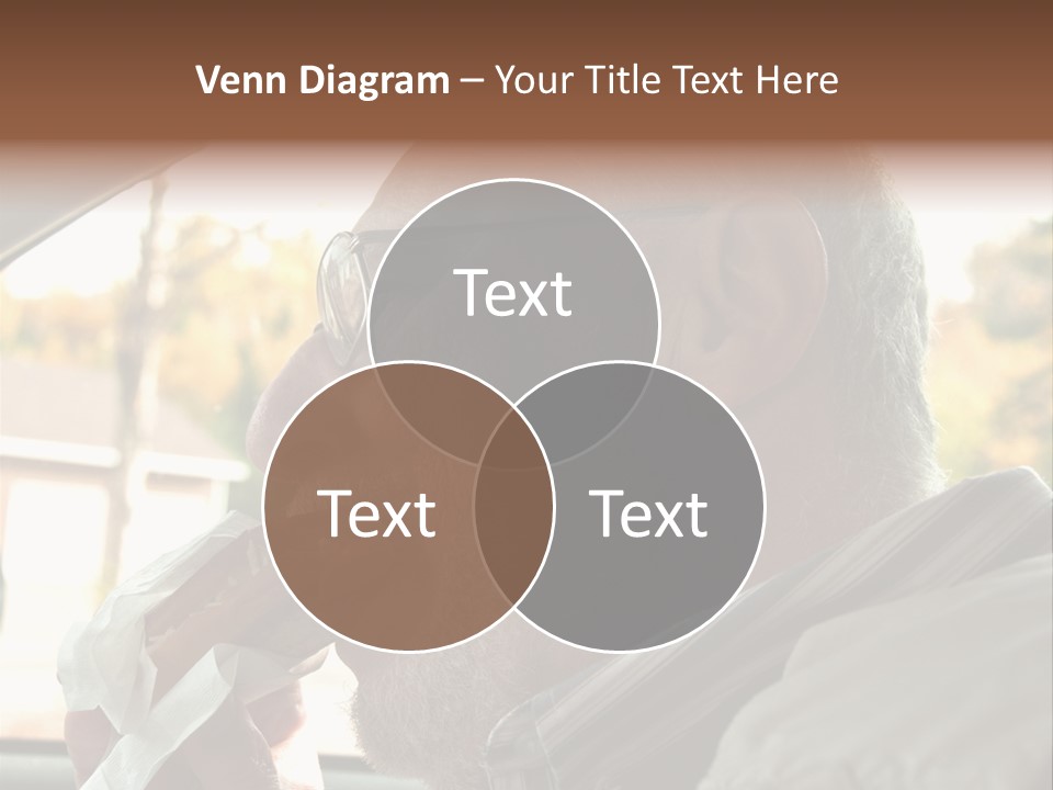 A Man In A Car Eating A Hot Dog PowerPoint Template