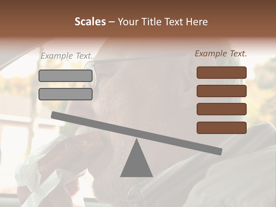 A Man In A Car Eating A Hot Dog PowerPoint Template