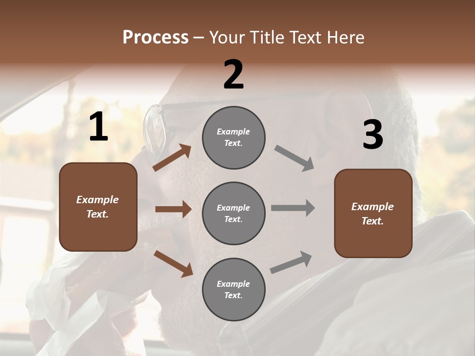 A Man In A Car Eating A Hot Dog PowerPoint Template