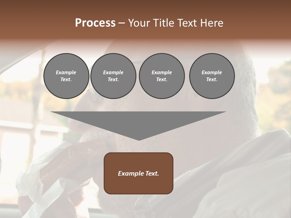 A Man In A Car Eating A Hot Dog PowerPoint Template