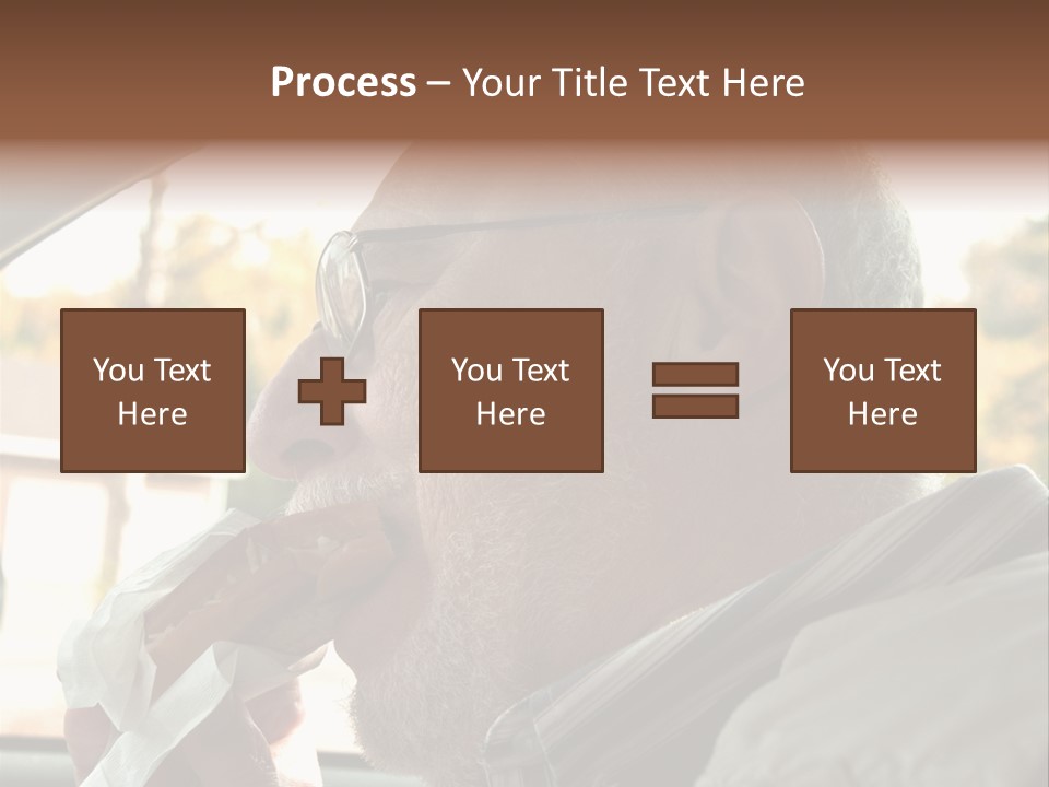 A Man In A Car Eating A Hot Dog PowerPoint Template