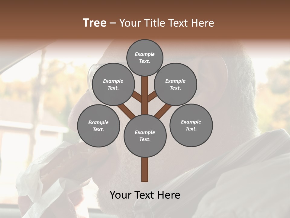 A Man In A Car Eating A Hot Dog PowerPoint Template