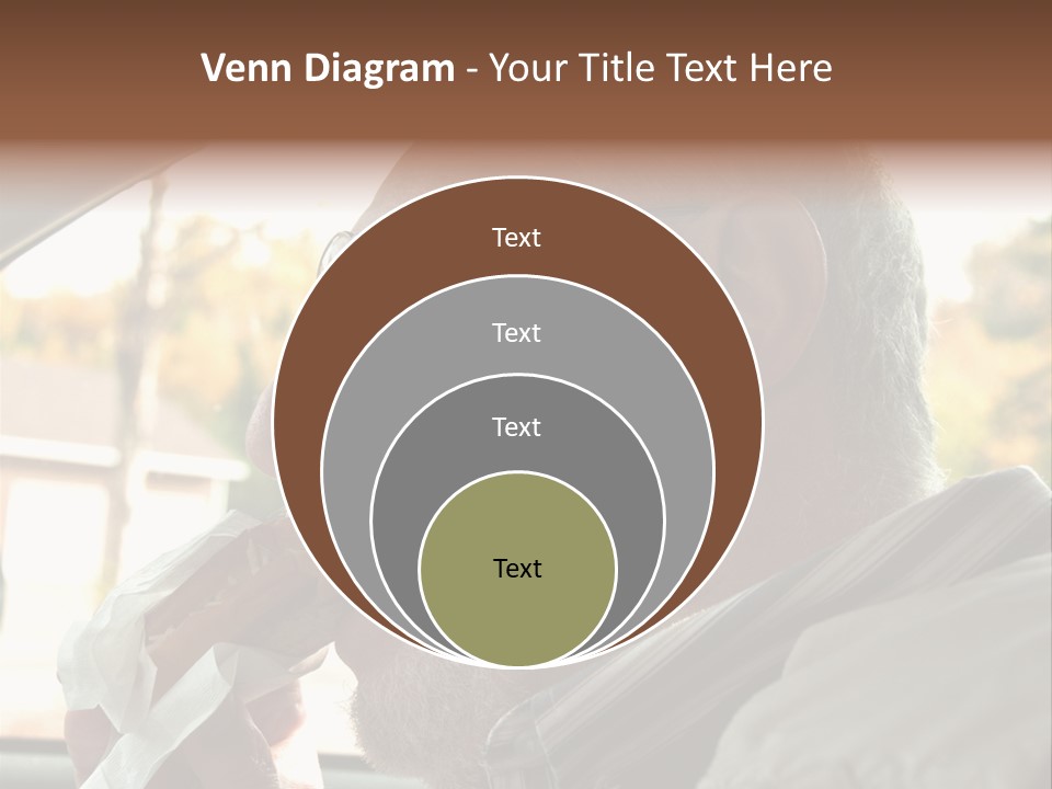 A Man In A Car Eating A Hot Dog PowerPoint Template