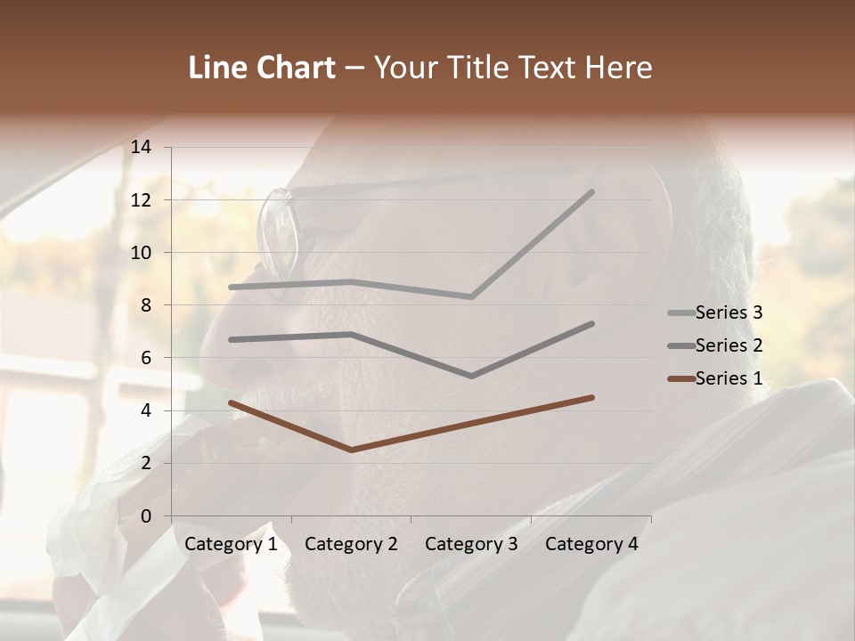 A Man In A Car Eating A Hot Dog PowerPoint Template