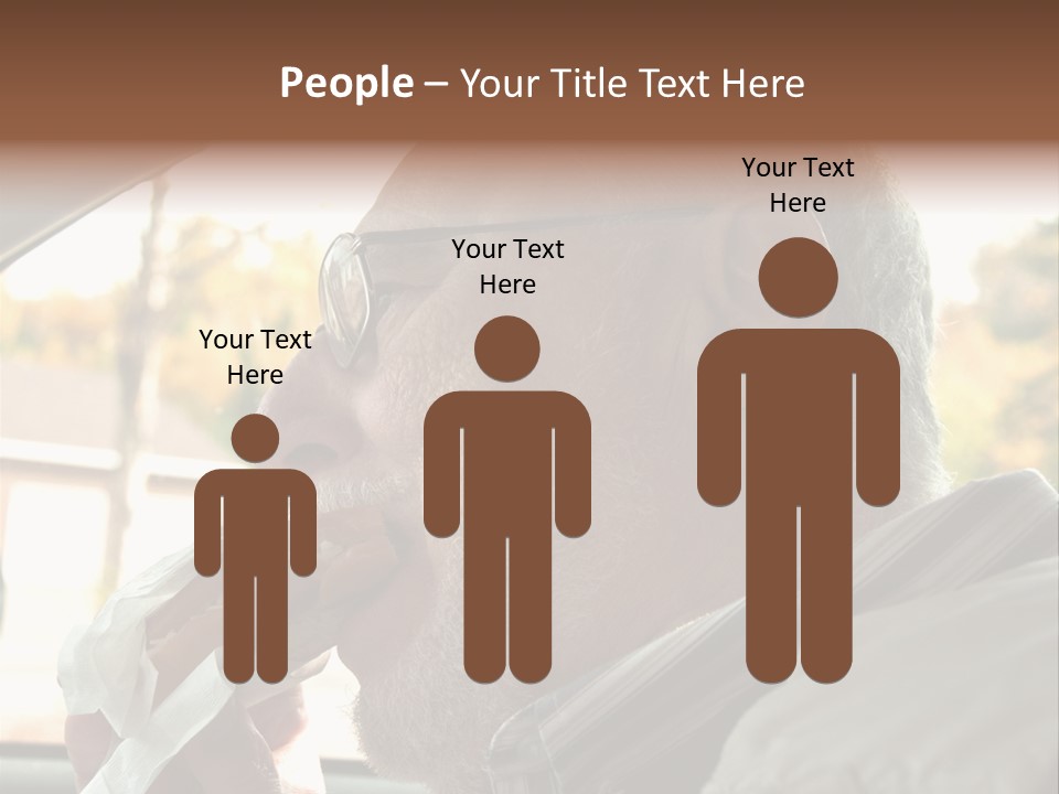 A Man In A Car Eating A Hot Dog PowerPoint Template