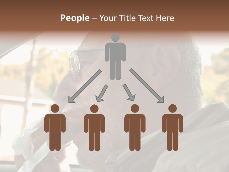 A Man In A Car Eating A Hot Dog PowerPoint Template