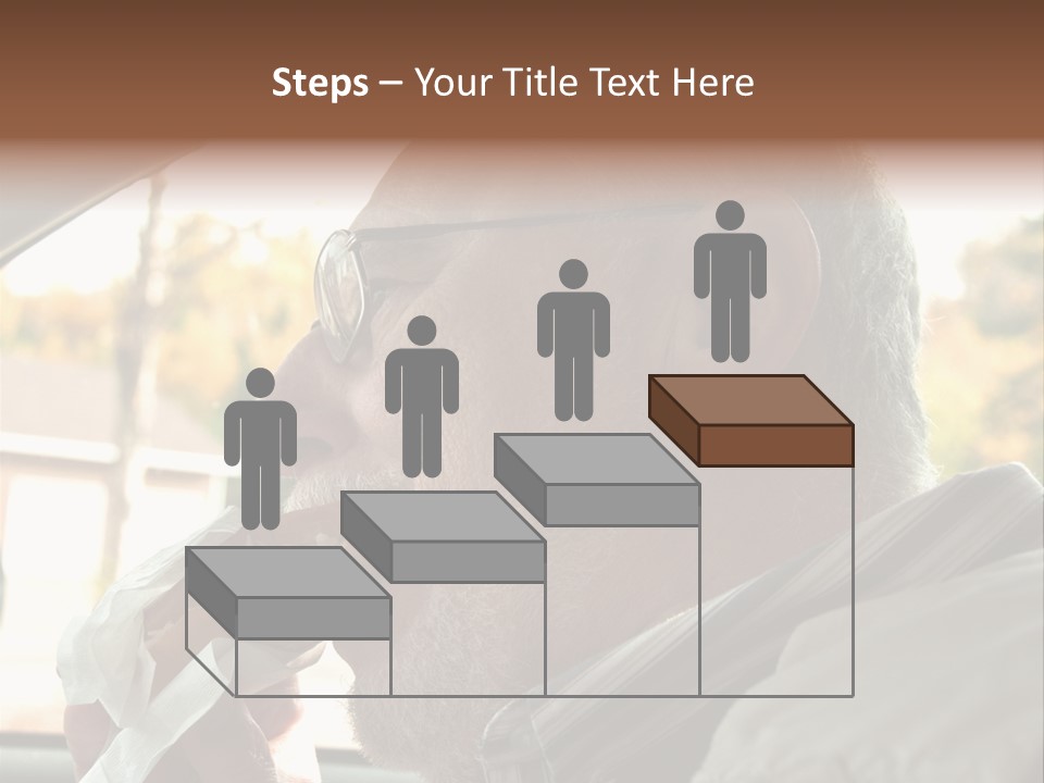 A Man In A Car Eating A Hot Dog PowerPoint Template