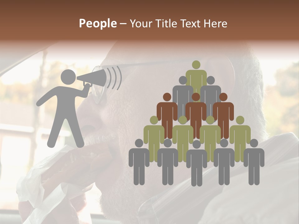 A Man In A Car Eating A Hot Dog PowerPoint Template