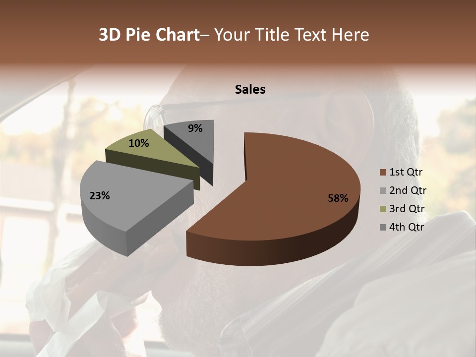 A Man In A Car Eating A Hot Dog PowerPoint Template