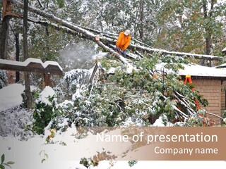 Cut Snow House PowerPoint Template
