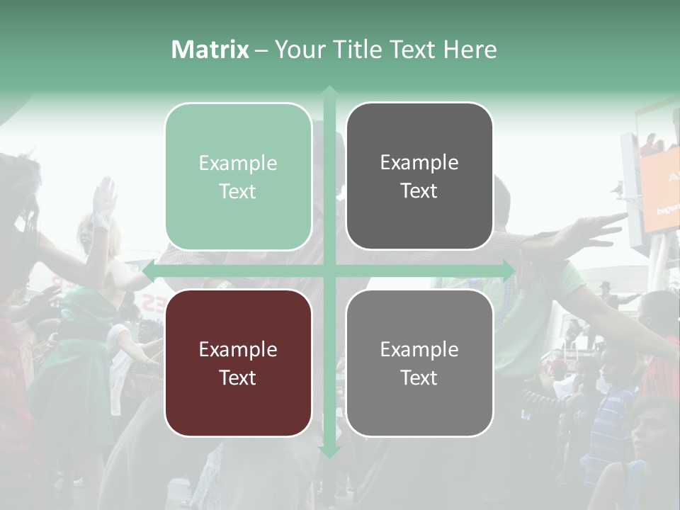 A Group Of People Standing Around Each Other PowerPoint Template